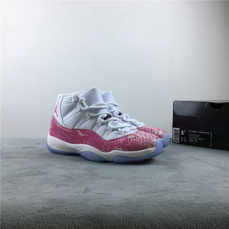 2019 Men Air Jordan 11 High Prem HC White Pink Shoes